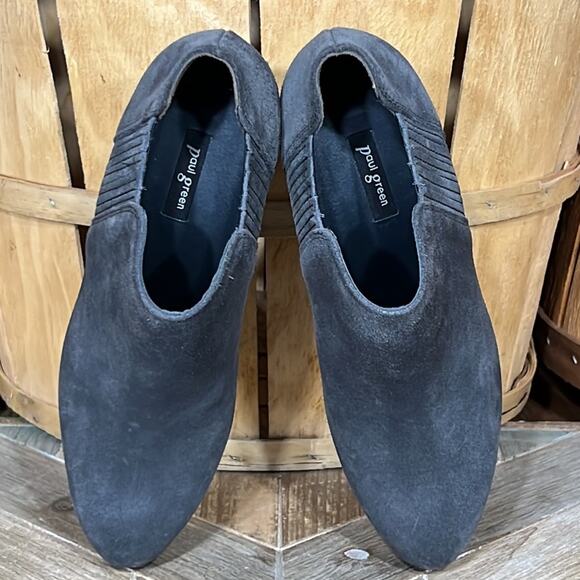 Paul Green Gray Suede Platform Chunky Heel Slip-On Ankle Booties Womens 8 UK 5.5 - Picture 9 of 12